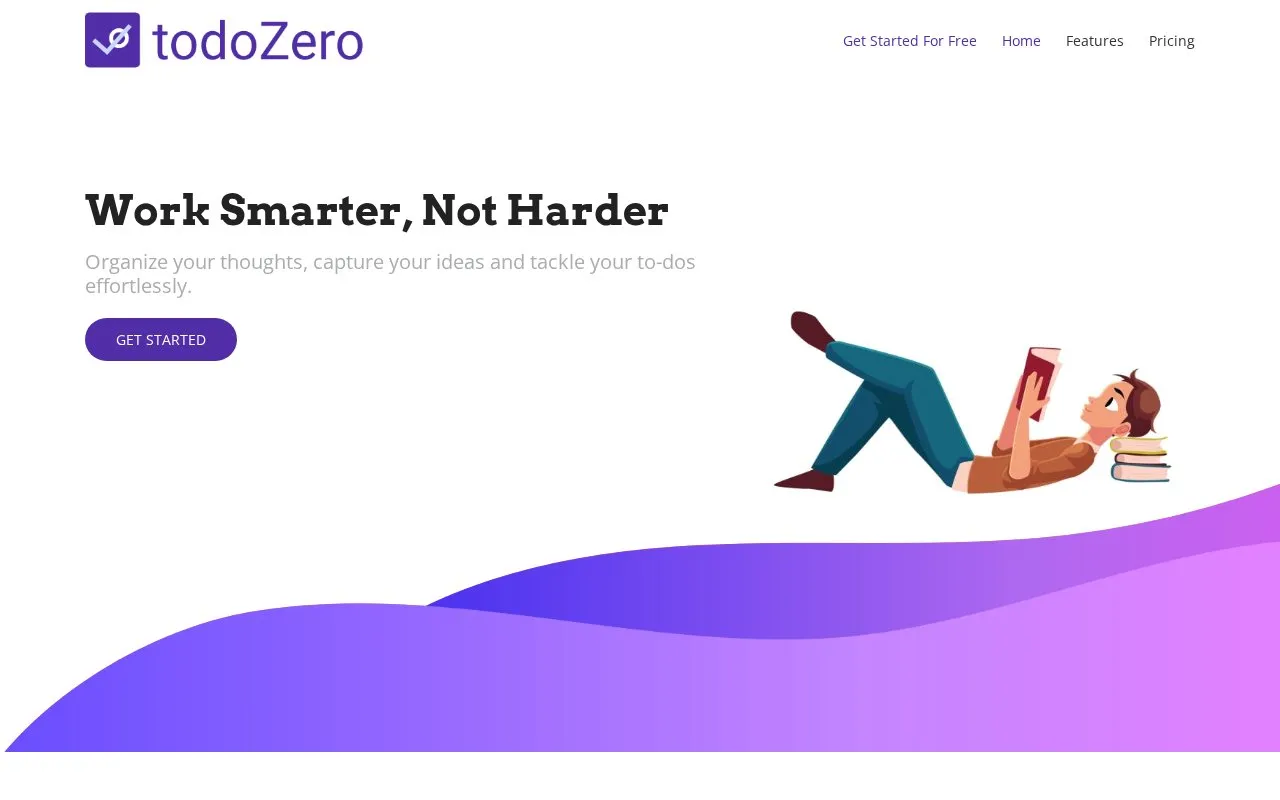 ToDoZero homepage screenshot