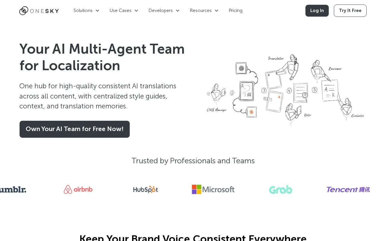 OneSky homepage screenshot
