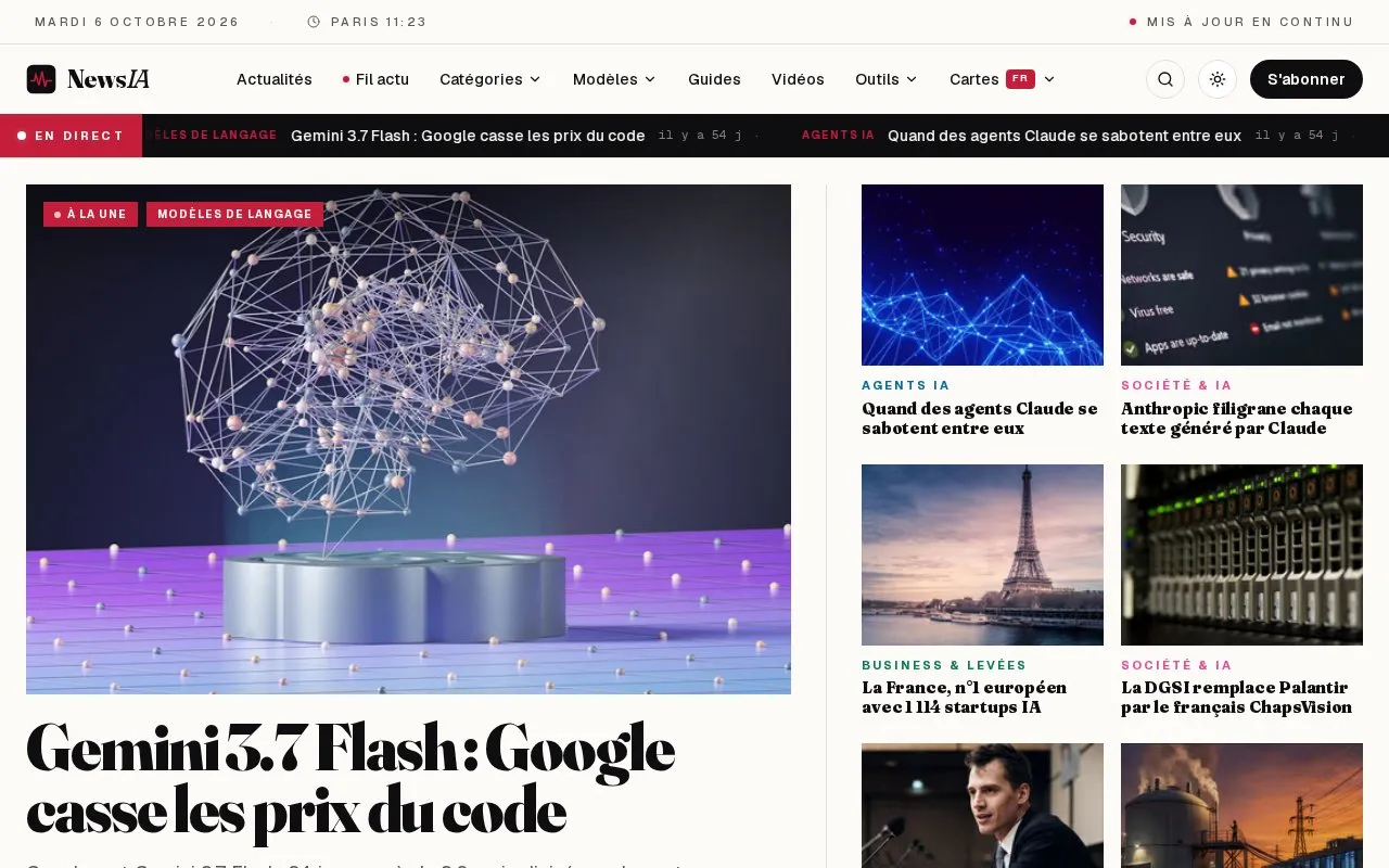 NewsIA homepage screenshot