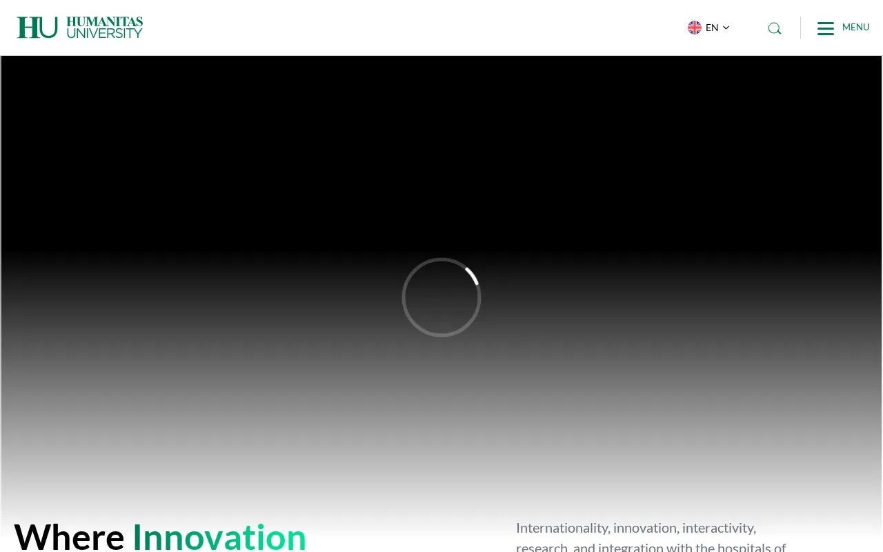 Humanitas University homepage screenshot