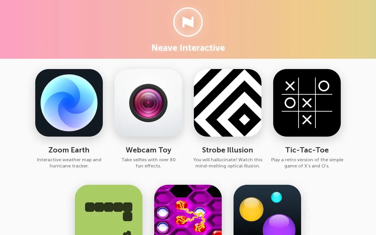 Neave homepage screenshot