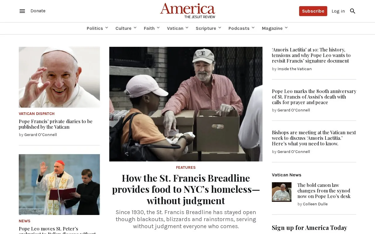 America homepage screenshot