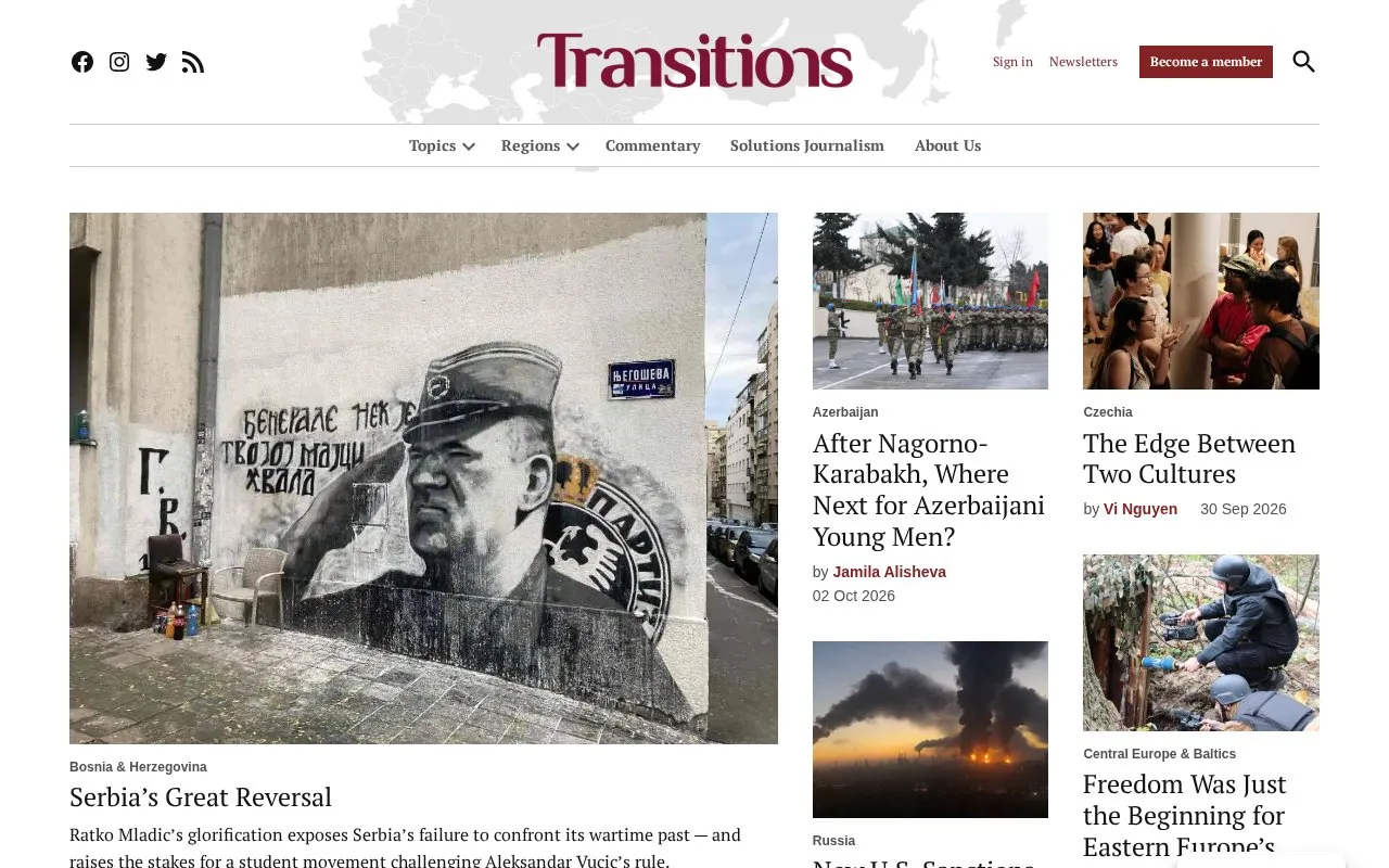 Transitions Online homepage screenshot
