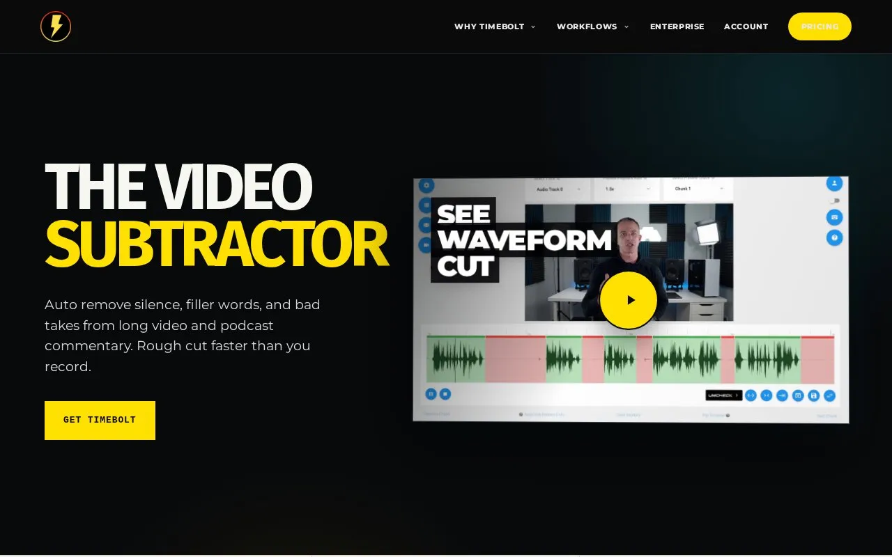 TimeBolt homepage screenshot