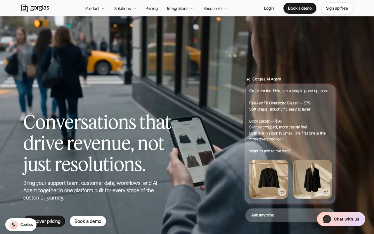 Gorgias homepage screenshot