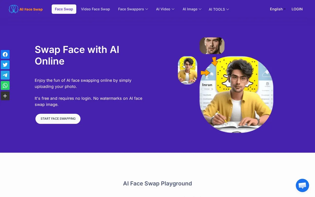 AI Face Swap homepage screenshot