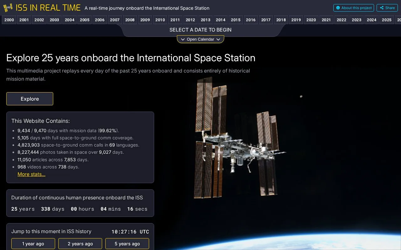ISS In Realtime homepage screenshot
