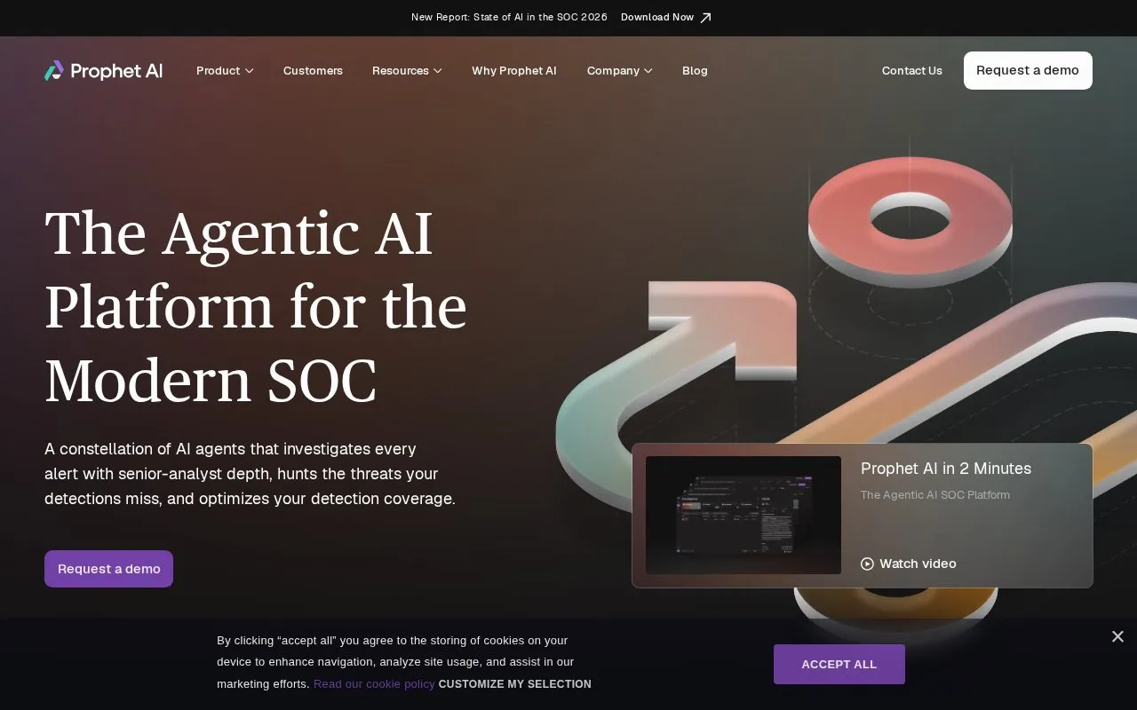 Prophet AI homepage screenshot