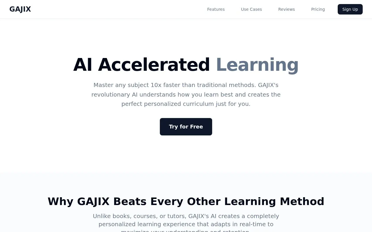GAJIX homepage screenshot