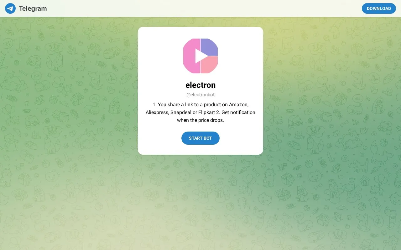@electronbot homepage screenshot