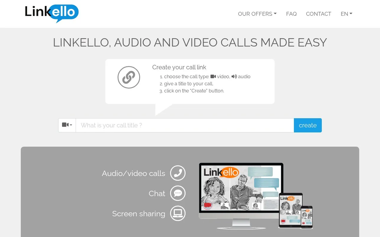 Linkello homepage screenshot