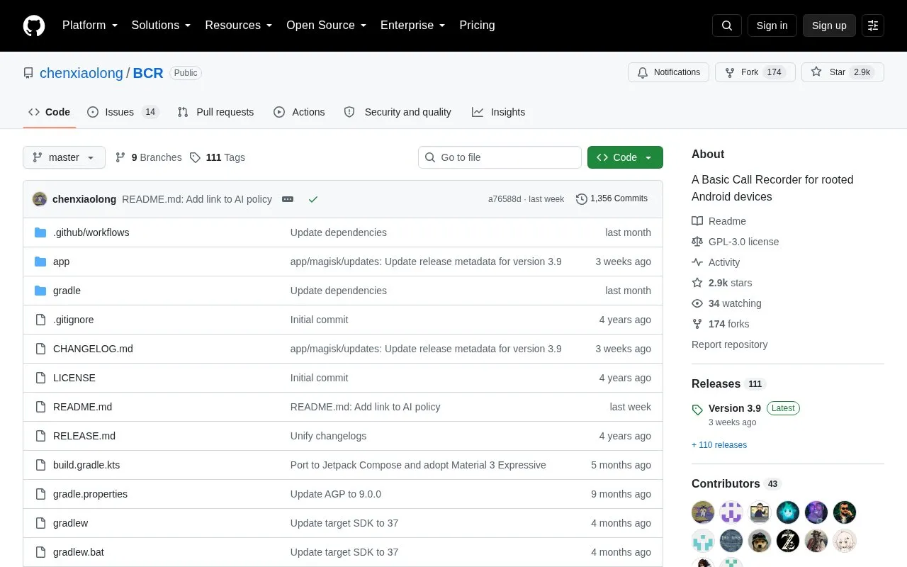 BCR homepage screenshot