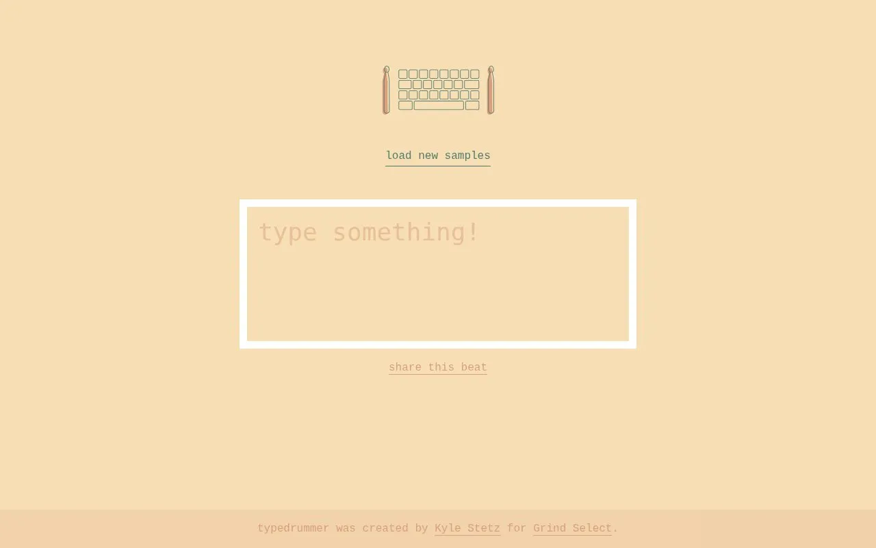 typedrummer homepage screenshot