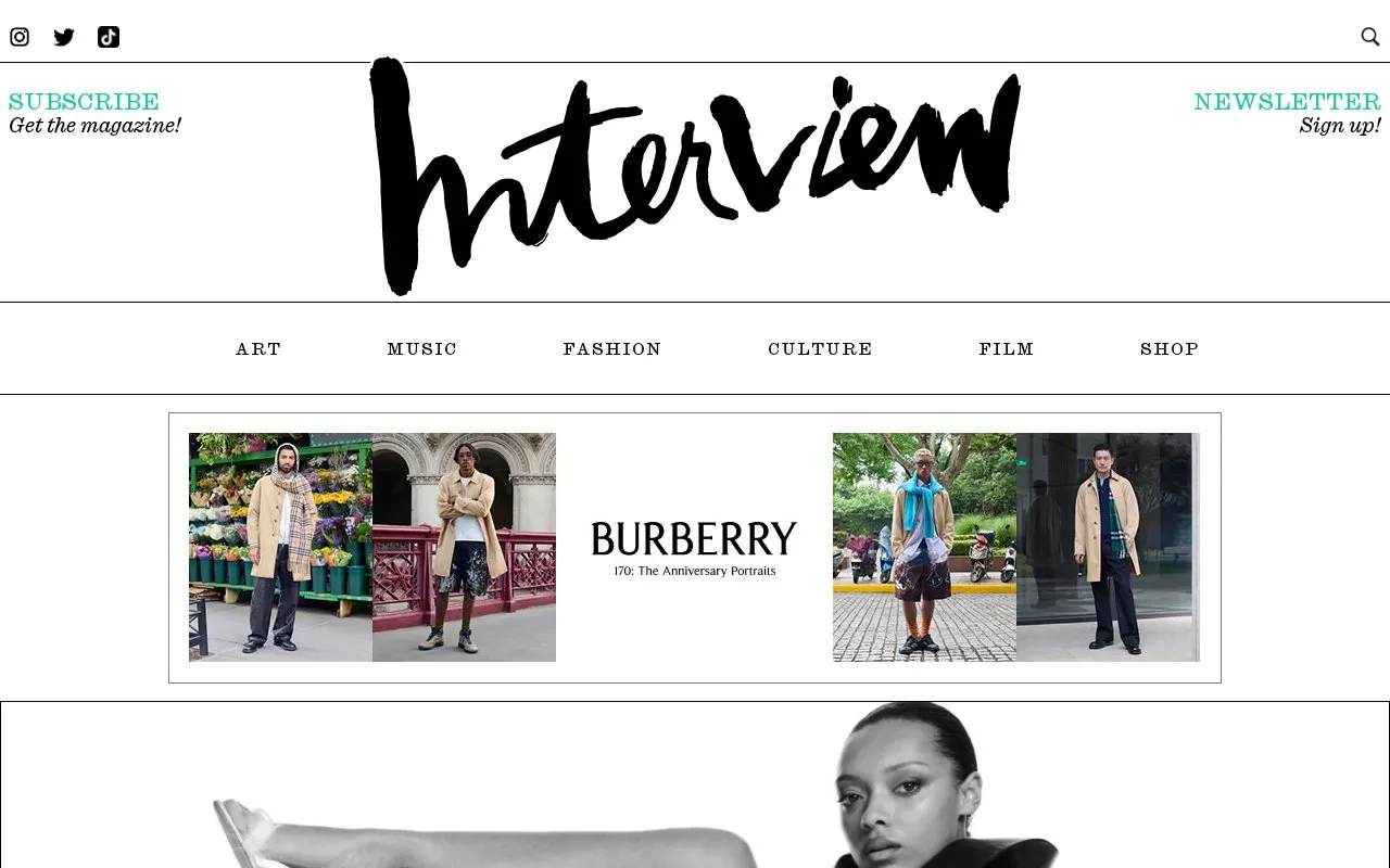 Interview homepage screenshot