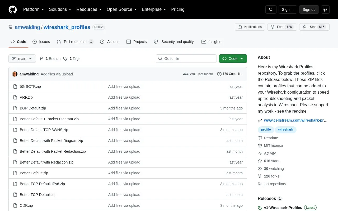 Profiles homepage screenshot