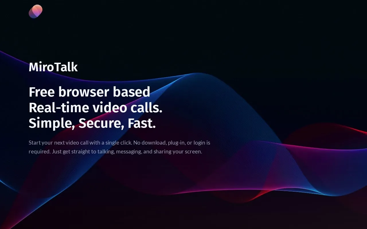 MiroTalk homepage screenshot