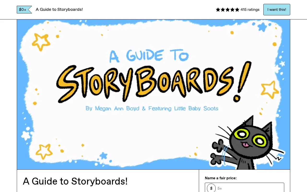 A Guide to Storyboards homepage screenshot