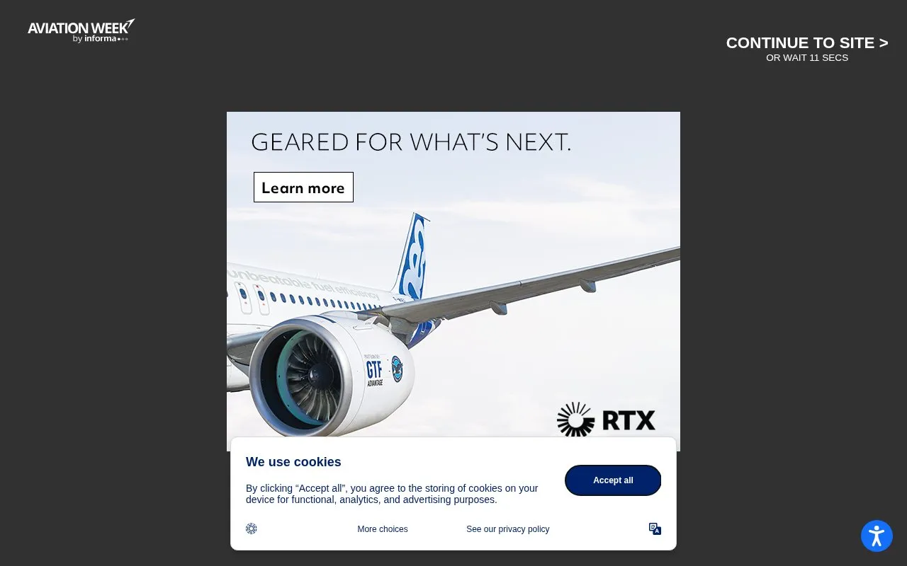 Aviation Week & Space Technology homepage screenshot