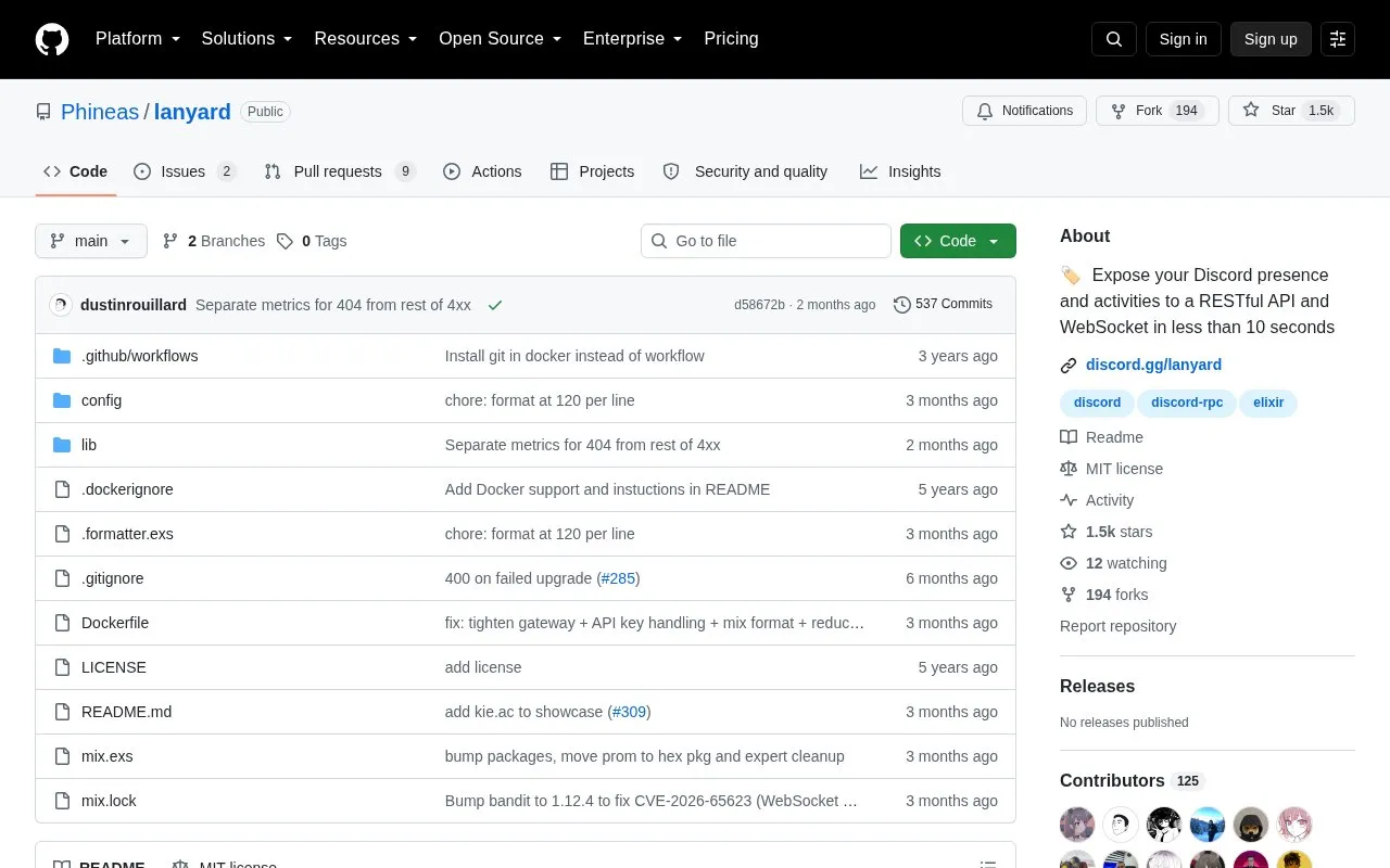 lanyard homepage screenshot