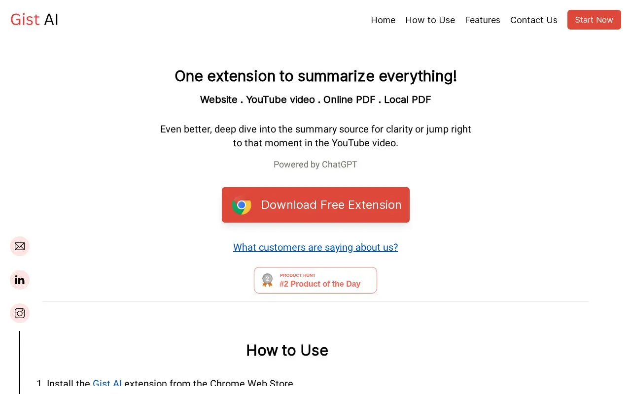 Gist AI homepage screenshot