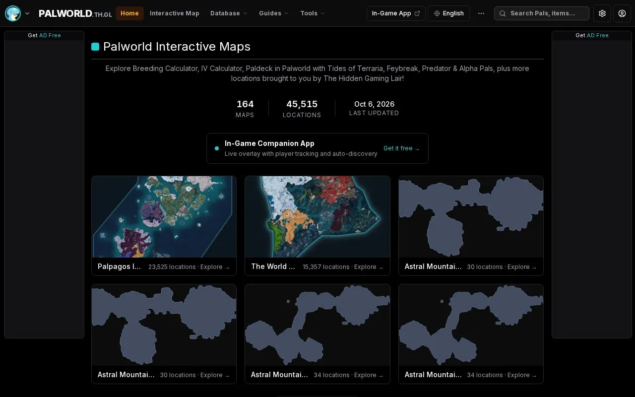 Palworld Interactive homepage screenshot