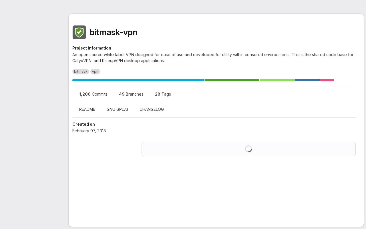 Bitmask VPN homepage screenshot