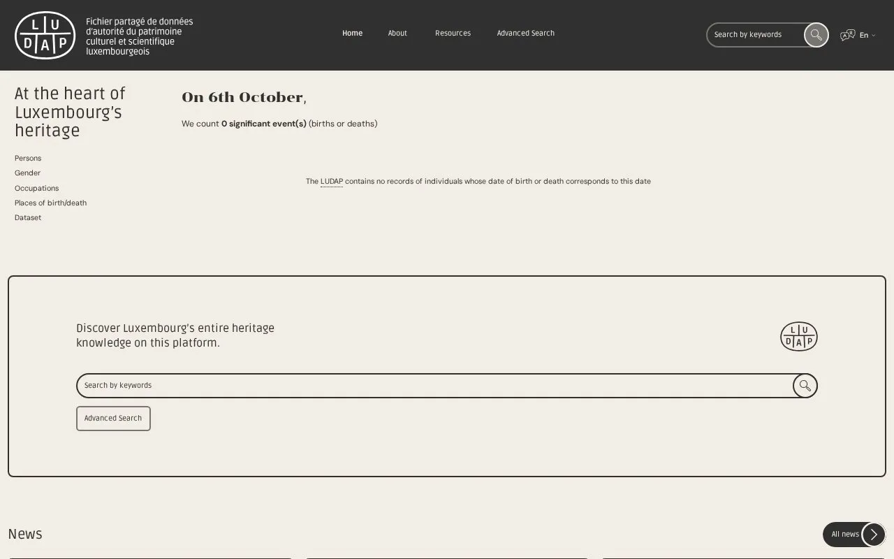 LUDAP homepage screenshot