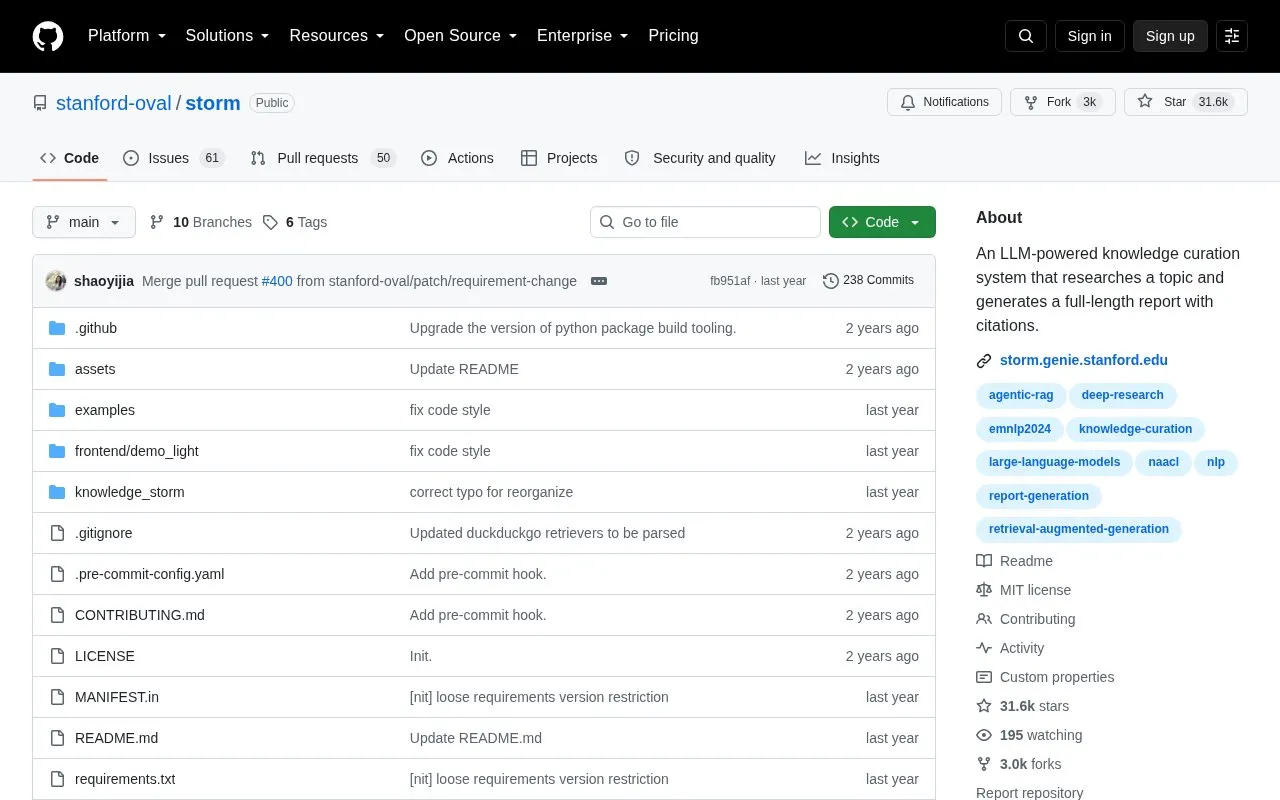 opensource homepage screenshot