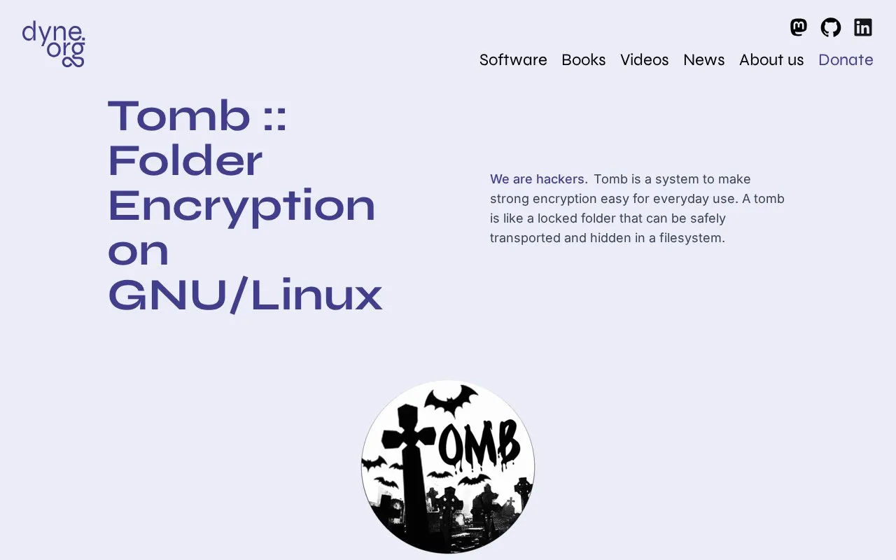 Tomb homepage screenshot