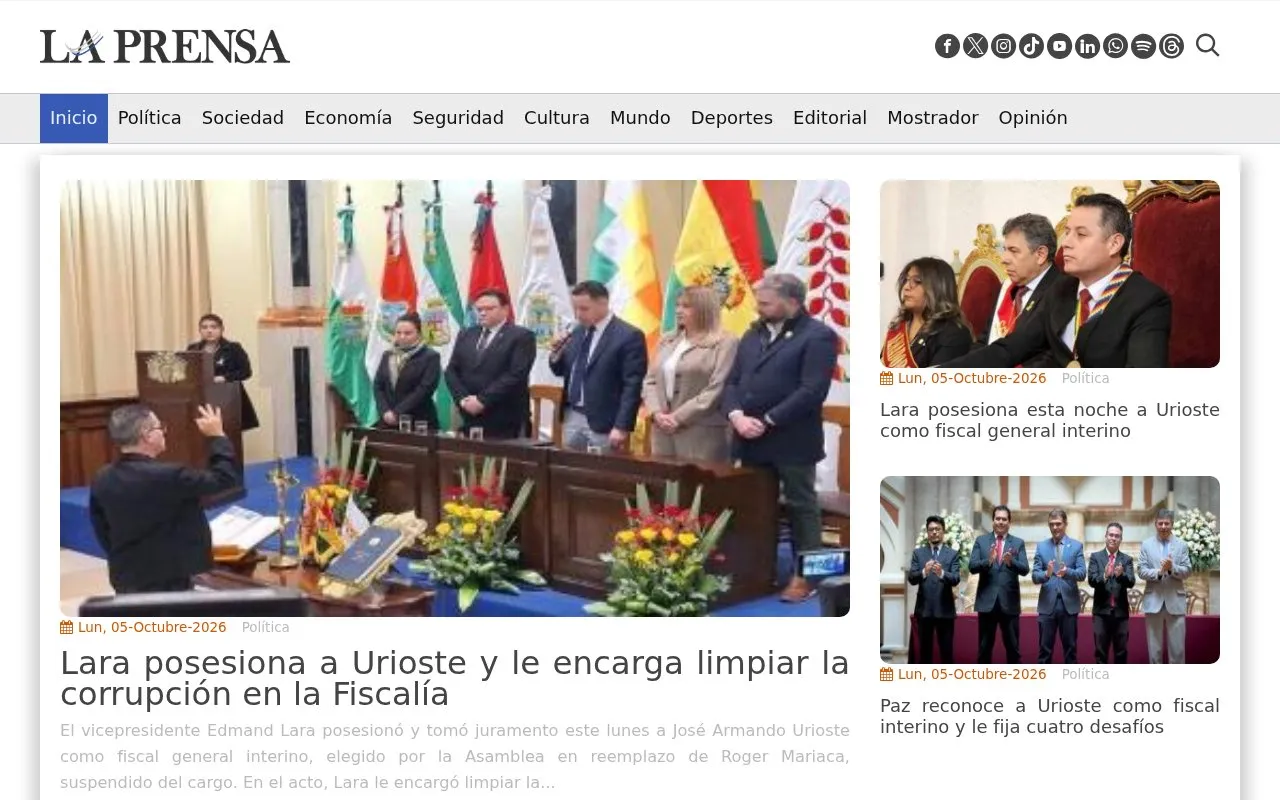 La Prensa homepage screenshot