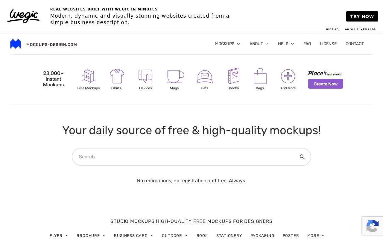 Mockups Design homepage screenshot
