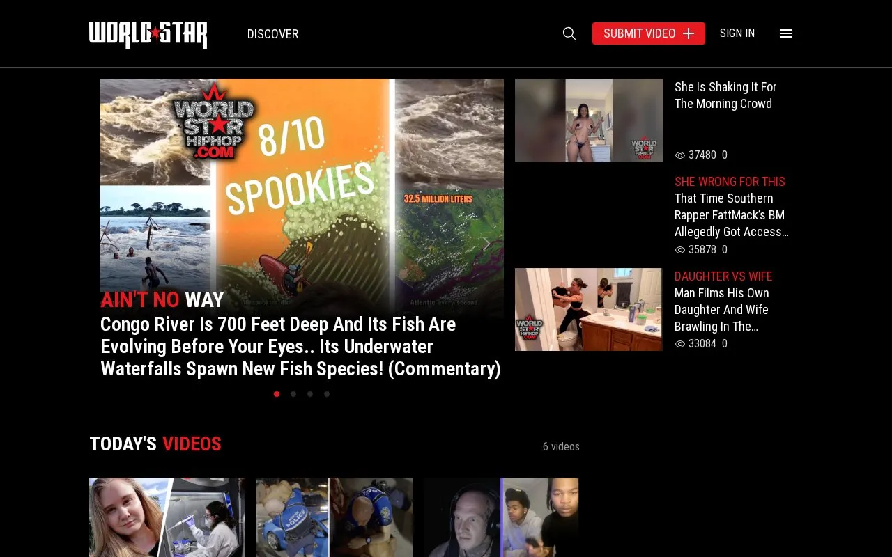 WorldstarHipHop homepage screenshot