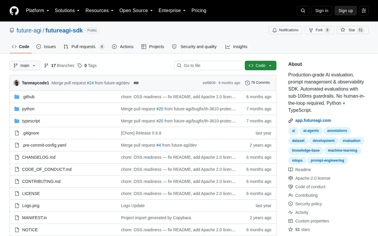 Future AGI homepage screenshot