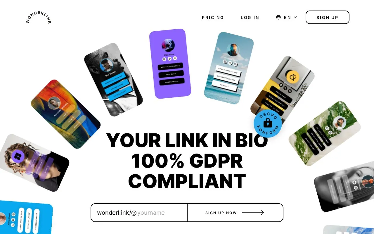 Wonderlink homepage screenshot