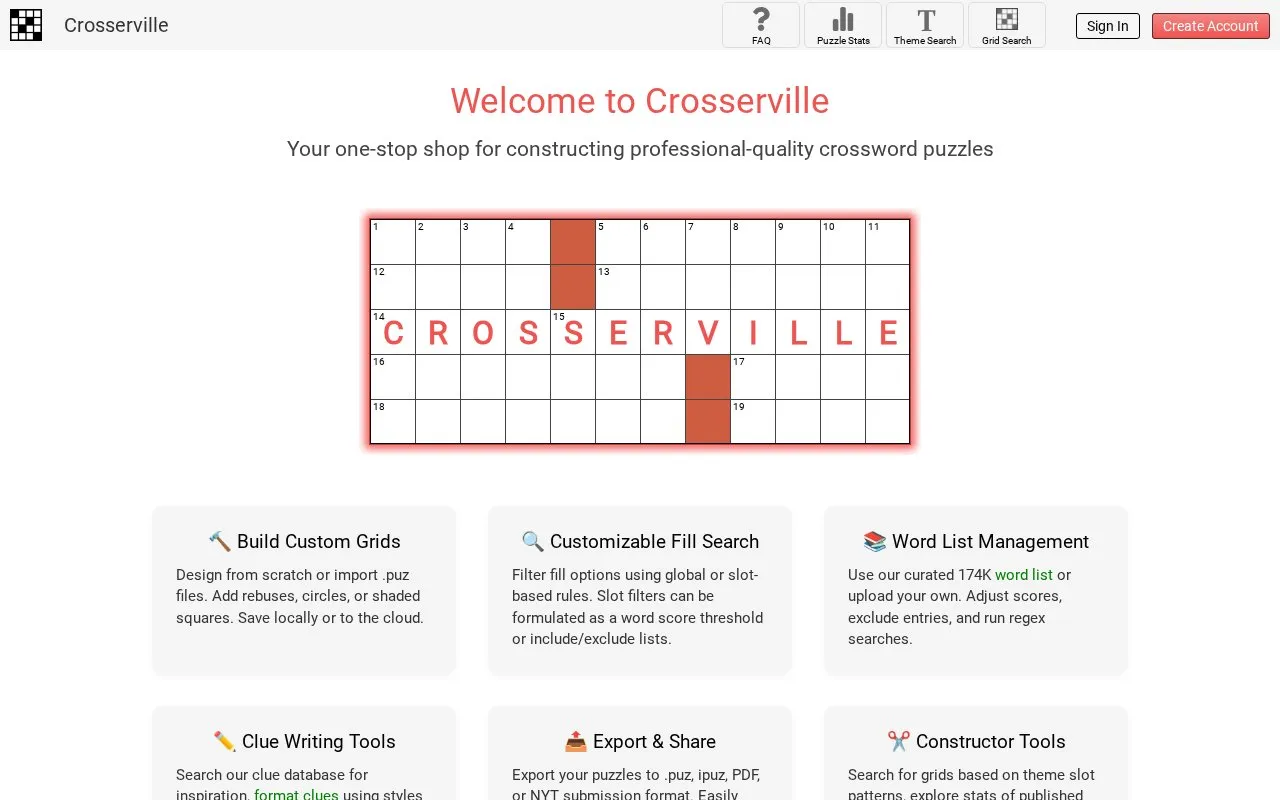Crosserville homepage screenshot