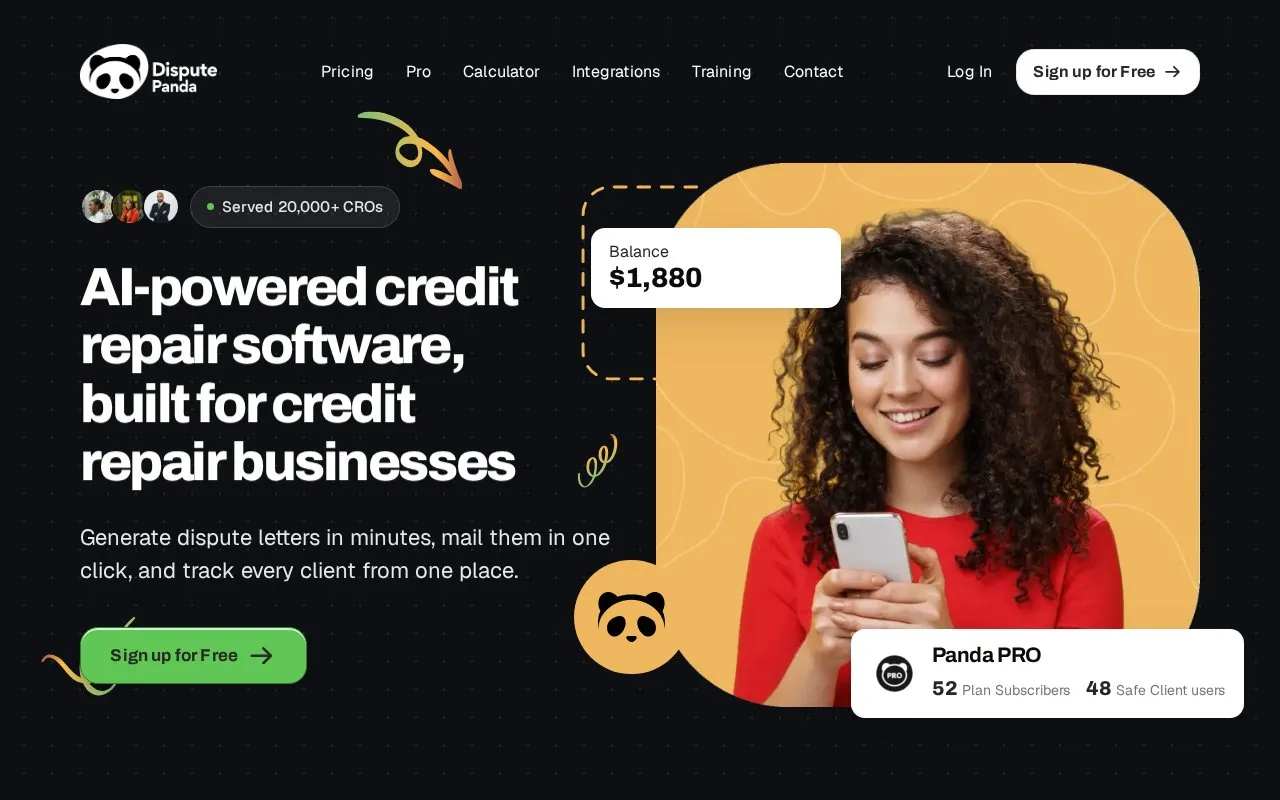 Dispute Panda homepage screenshot