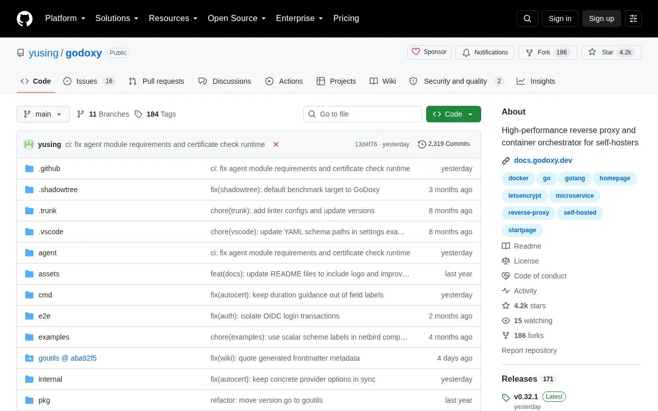 GoDoxy homepage screenshot
