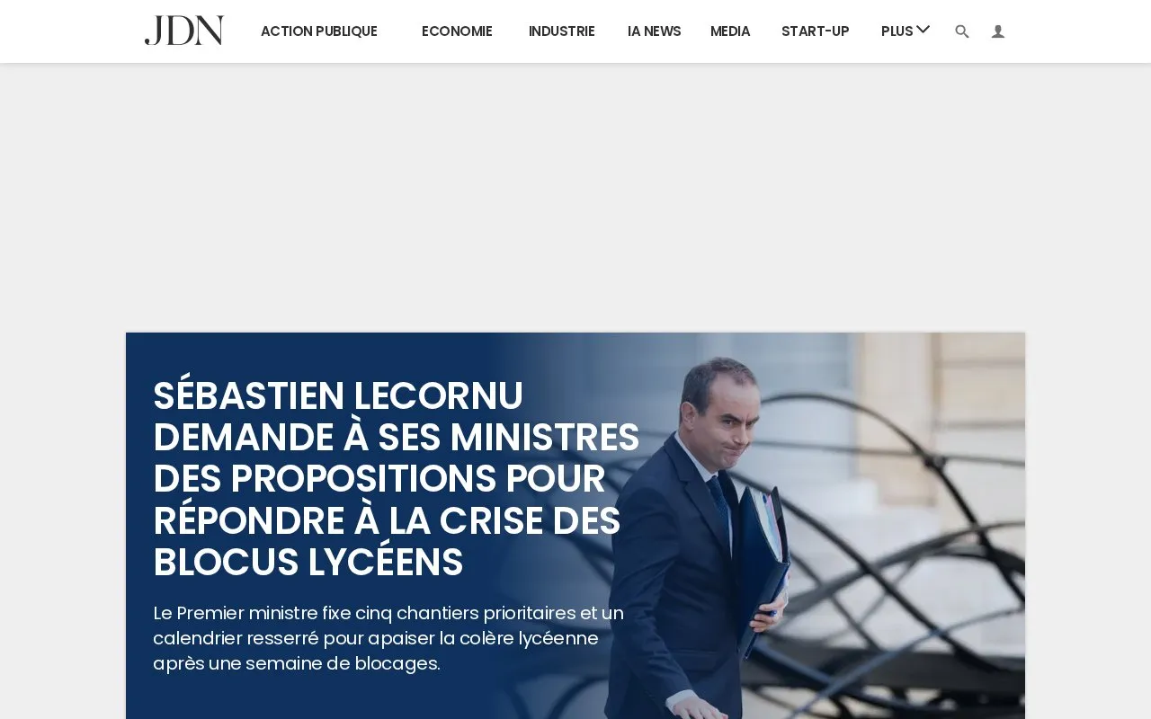 Le Journal du Net homepage screenshot
