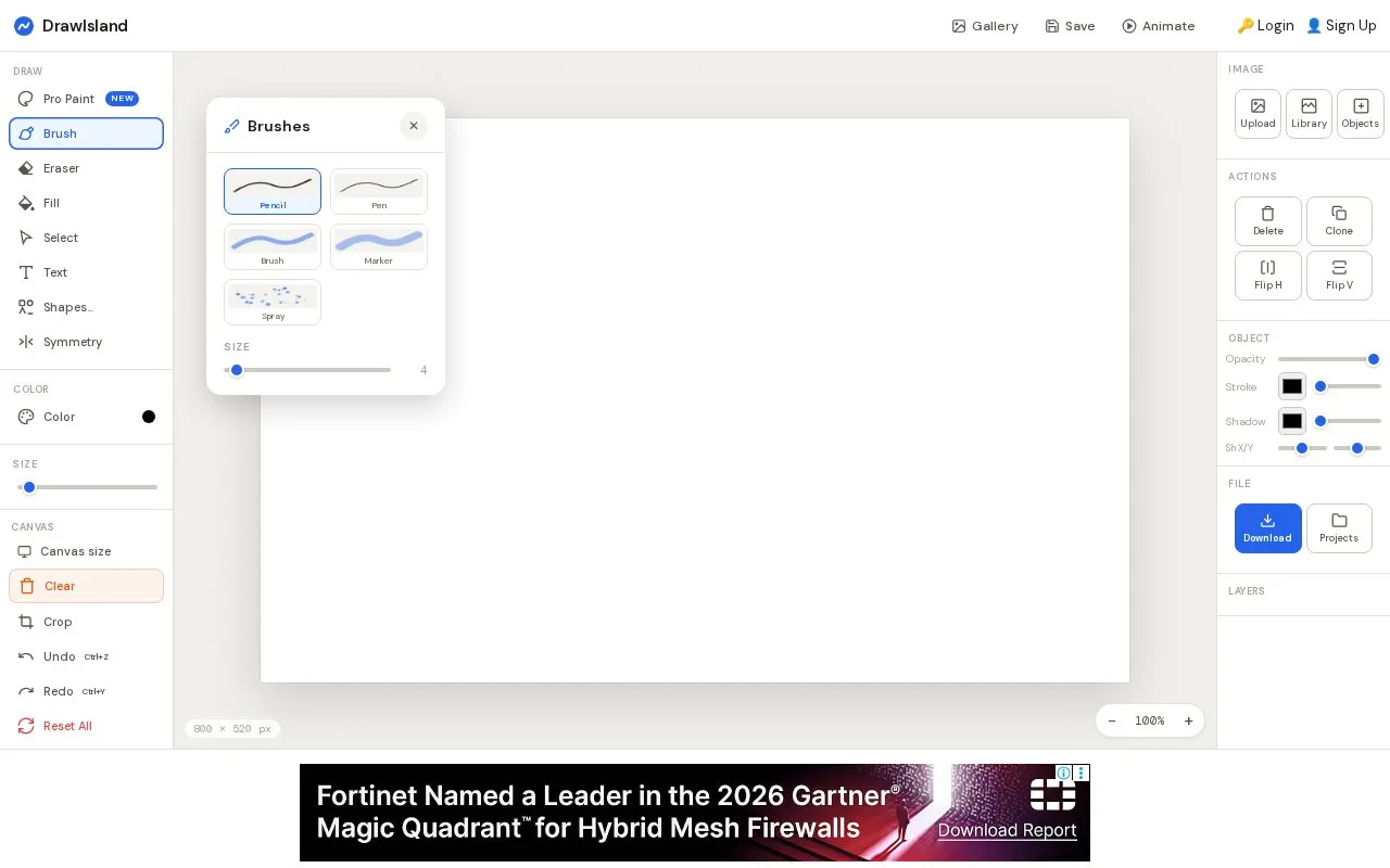 DrawIsland homepage screenshot
