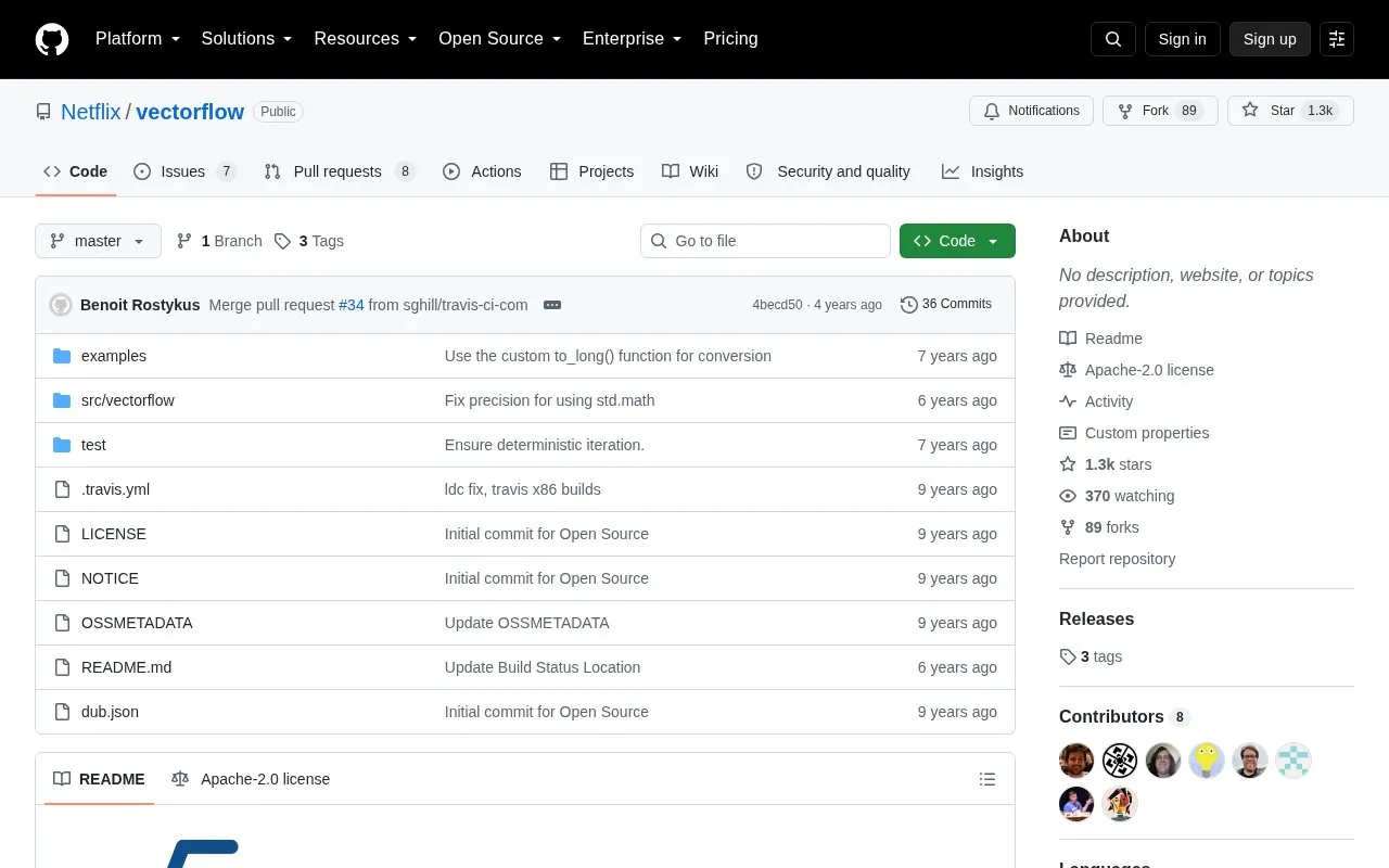 VectorFlow homepage screenshot