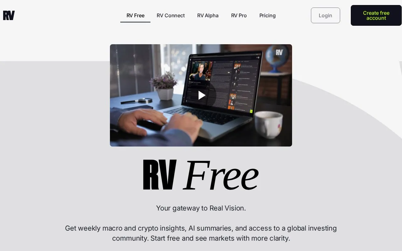 Real Vision homepage screenshot
