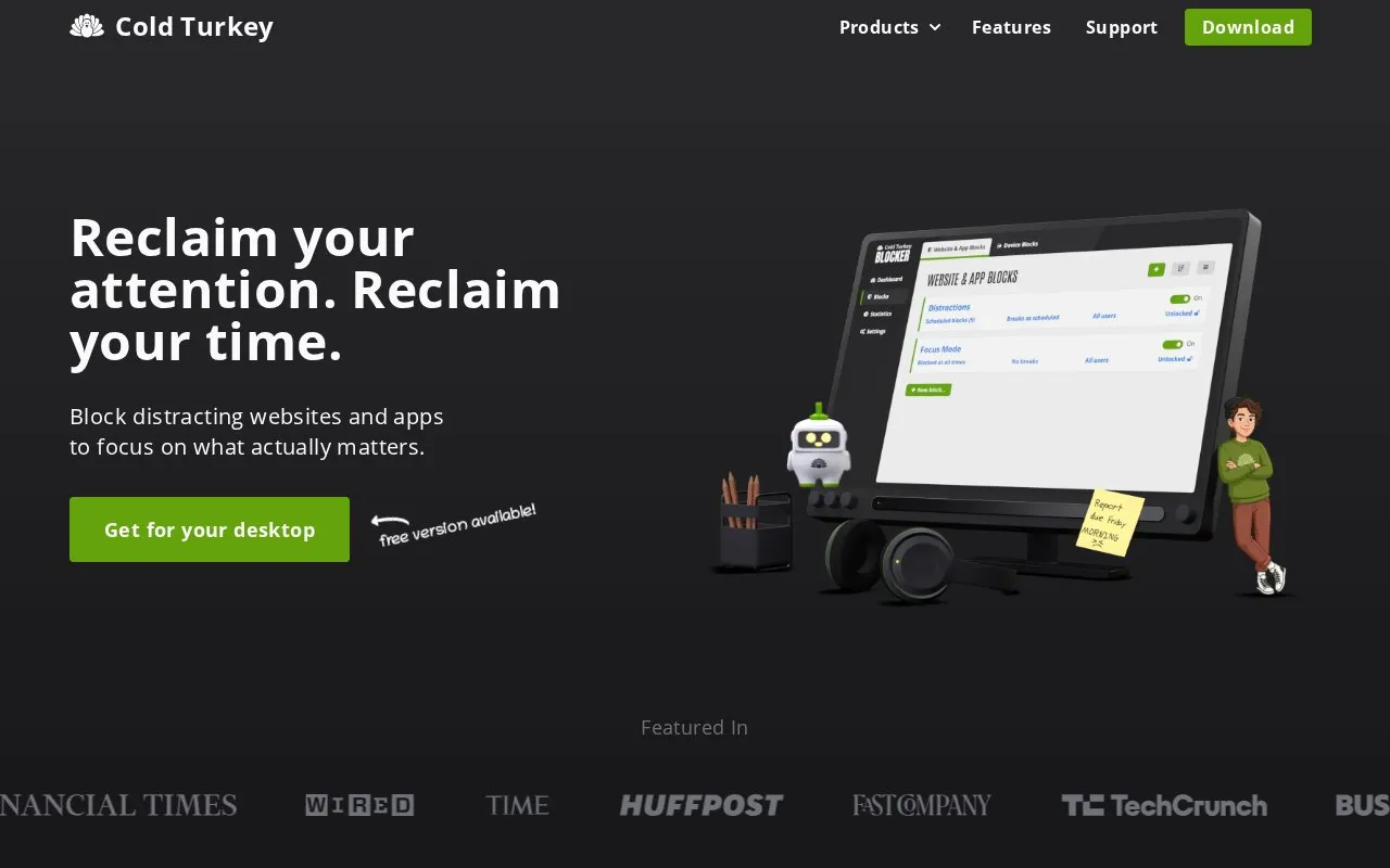 Cold Turkey homepage screenshot