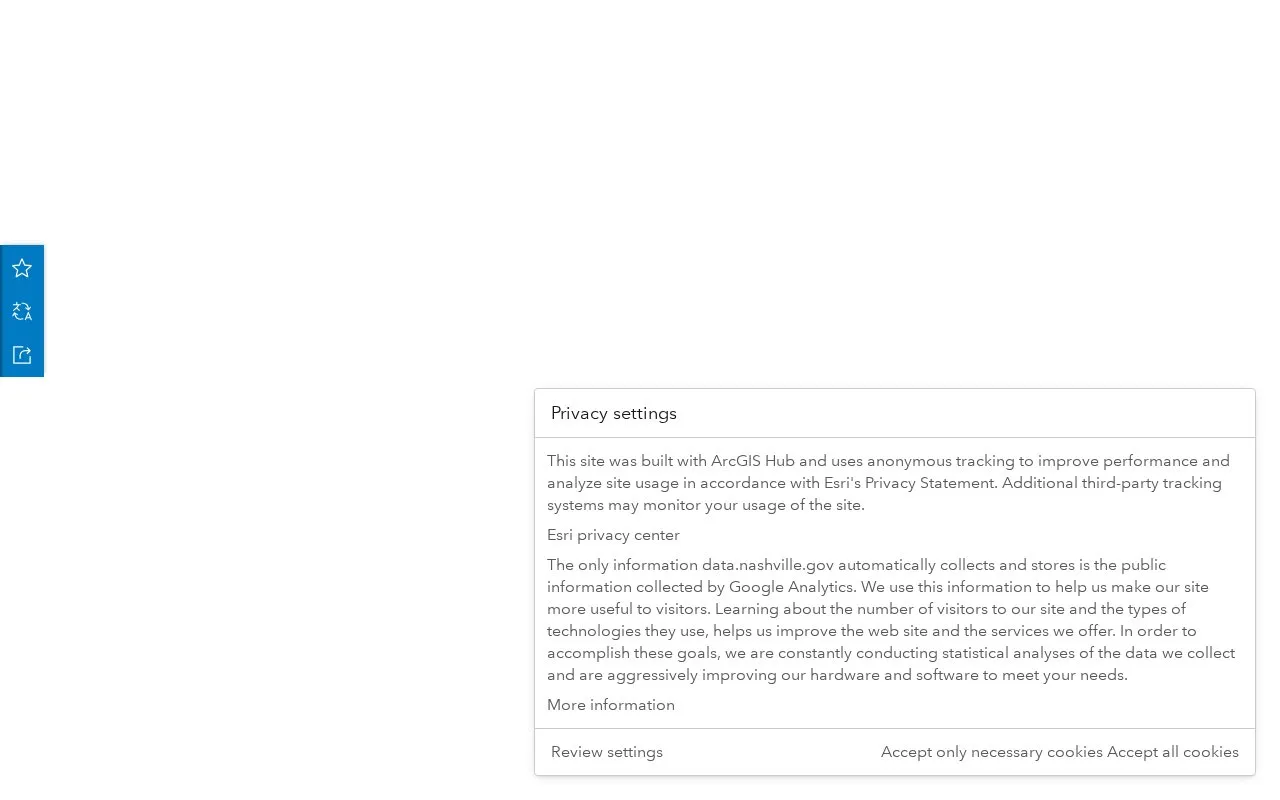 Nashville Open Data Portal homepage screenshot