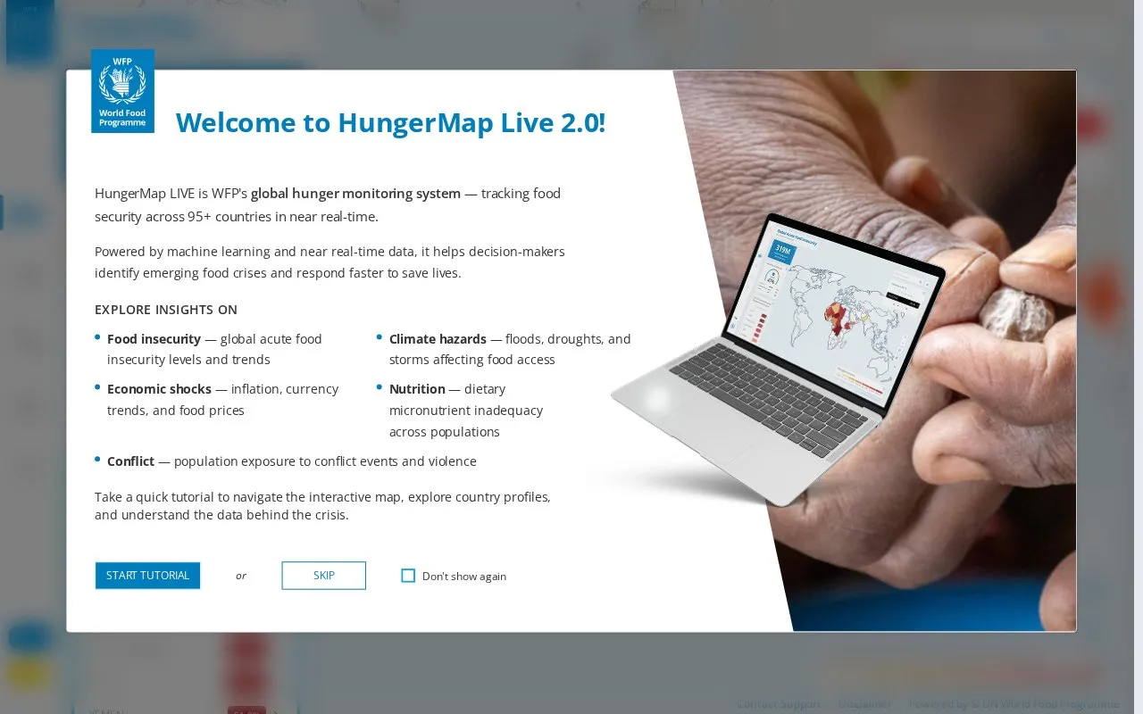 HungerMap homepage screenshot