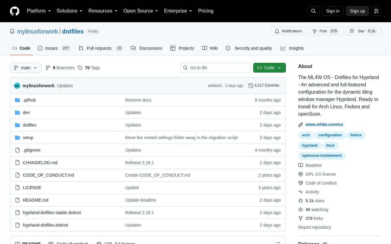 Simple Config homepage screenshot