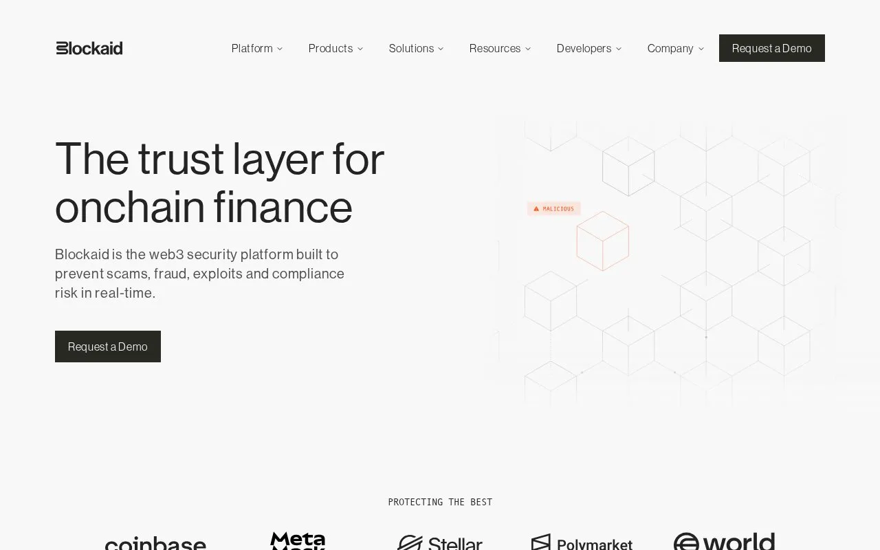 Blockaid homepage screenshot