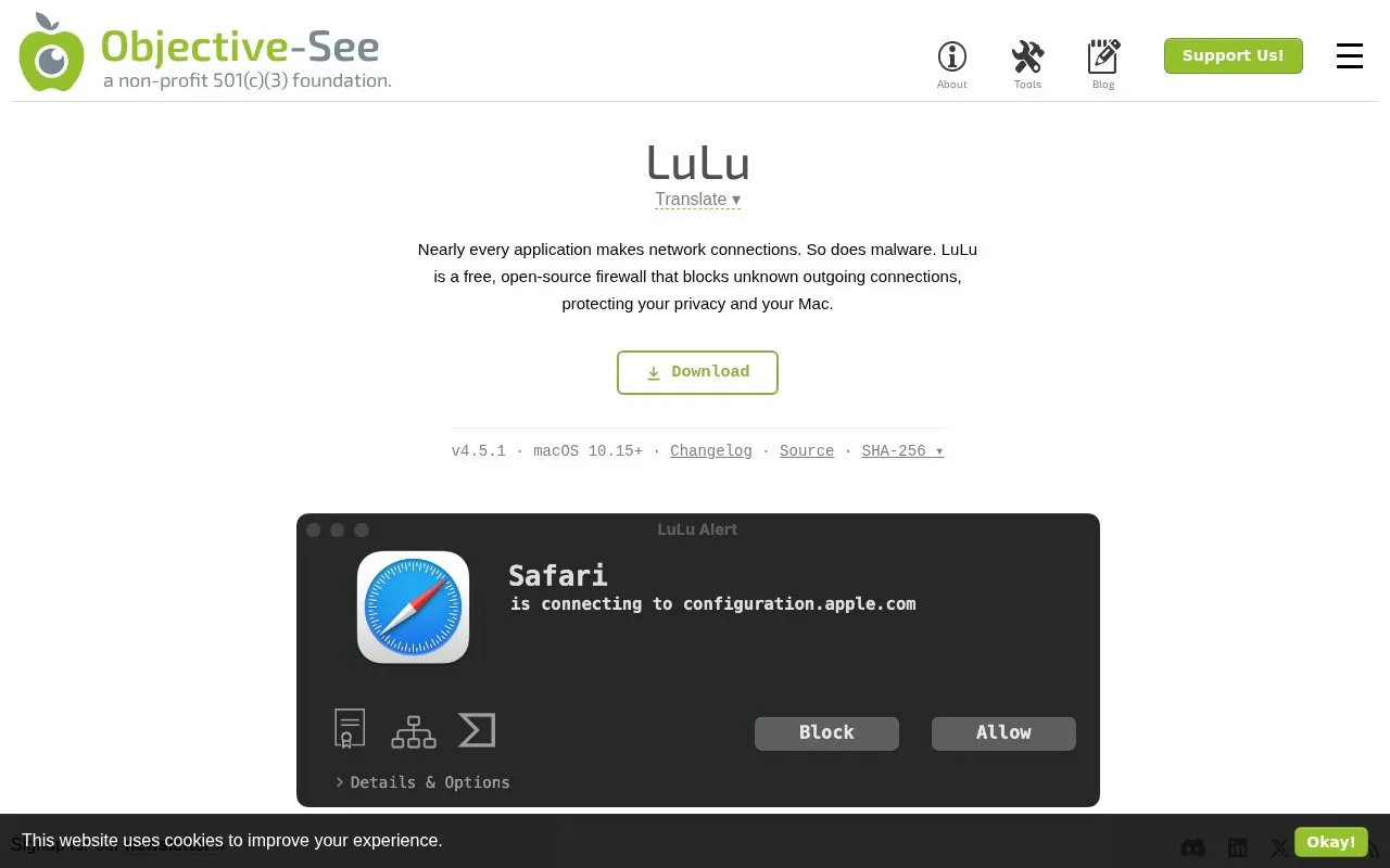 LuLu homepage screenshot