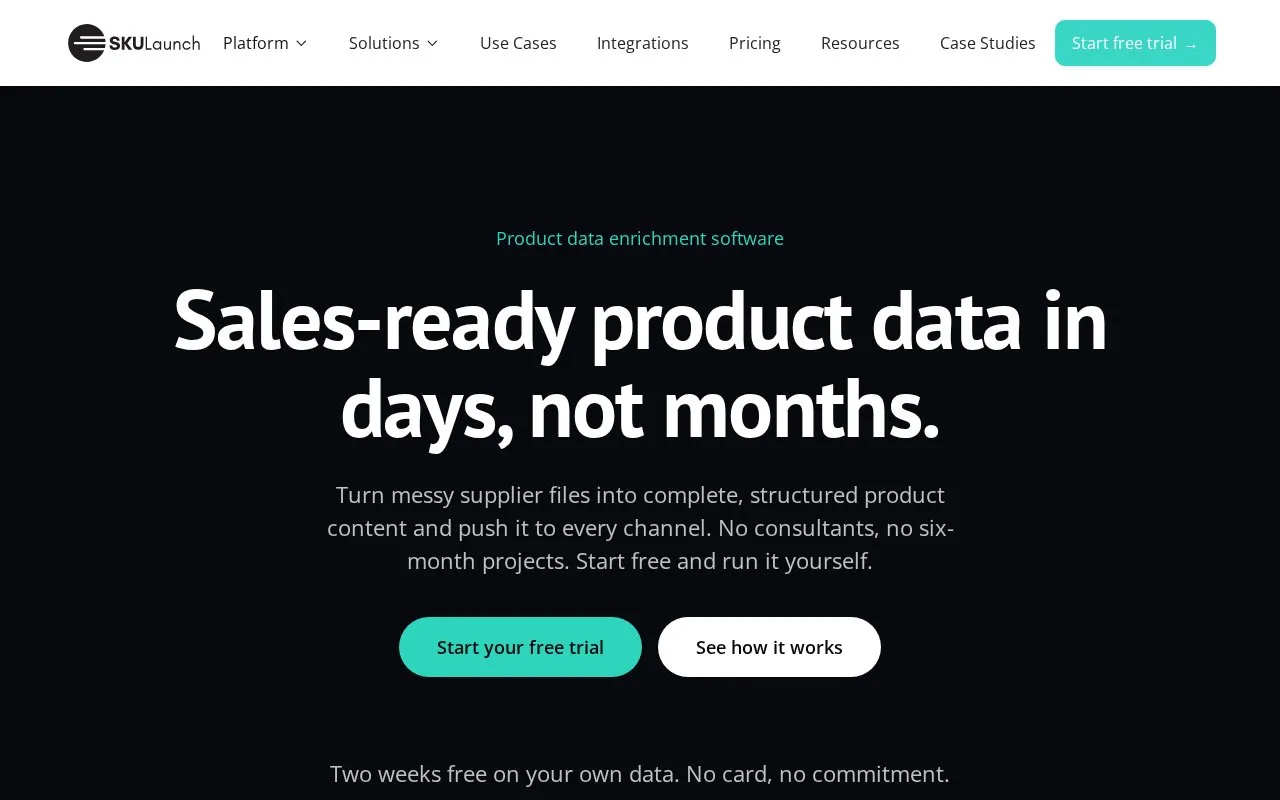 SKU Launch homepage screenshot