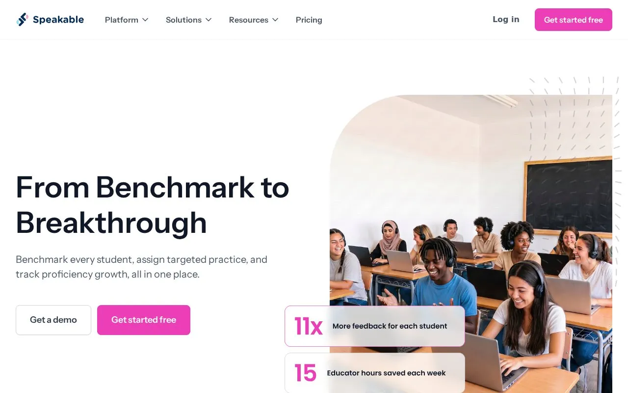 Speakable homepage screenshot