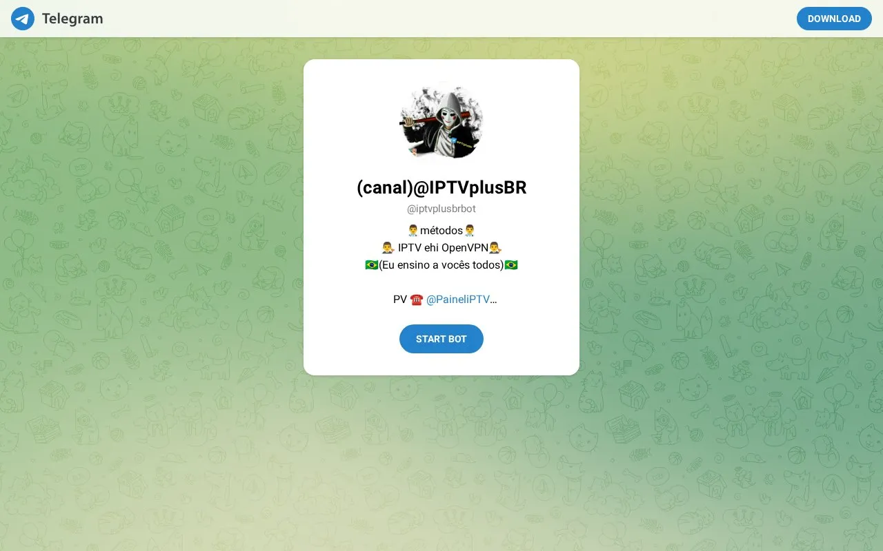 @iptvplusbrbot homepage screenshot
